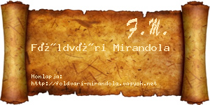 Földvári Mirandola névjegykártya